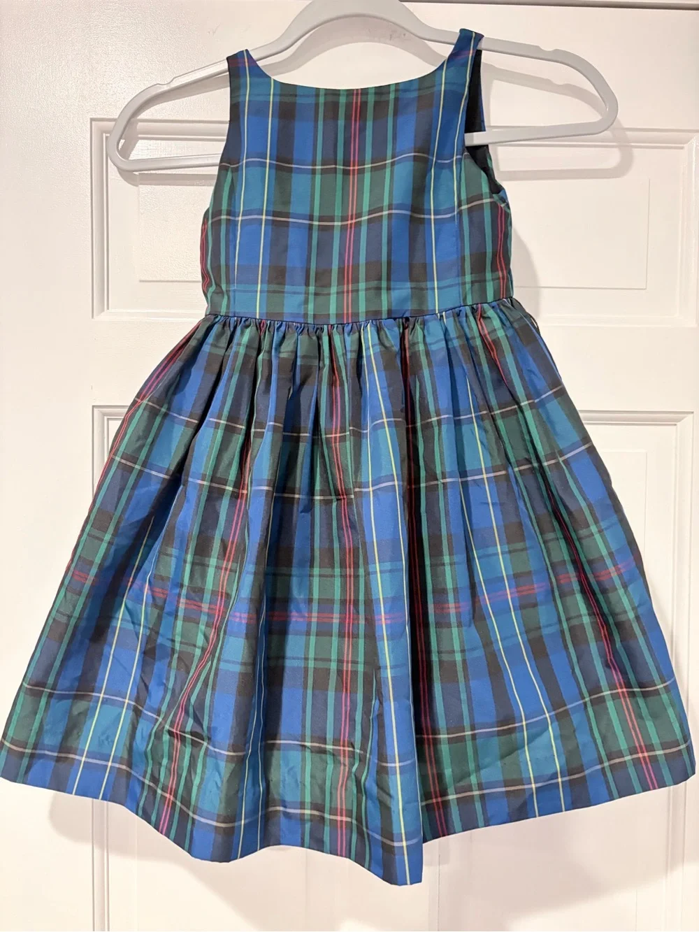 Ralph Lauren Girls Blue and Green Plaid Dress size 6